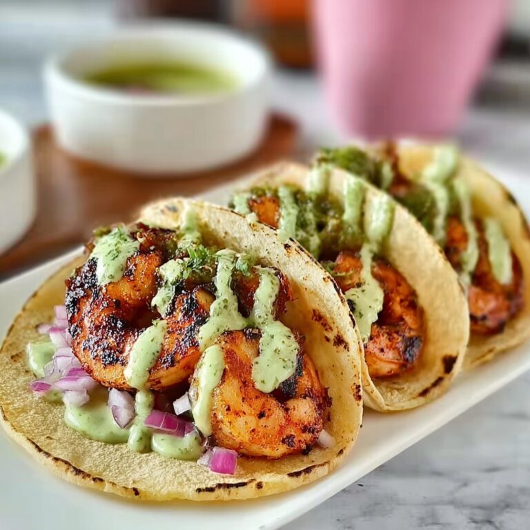 Spicy Shrimp Tacos with Avocado Crema Recipe