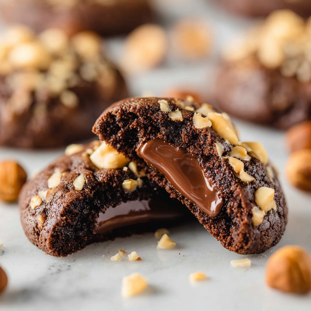 Chocolate Hazelnut Thumbprint Cookies with Nutella Ganache Recipe - Recipe Image