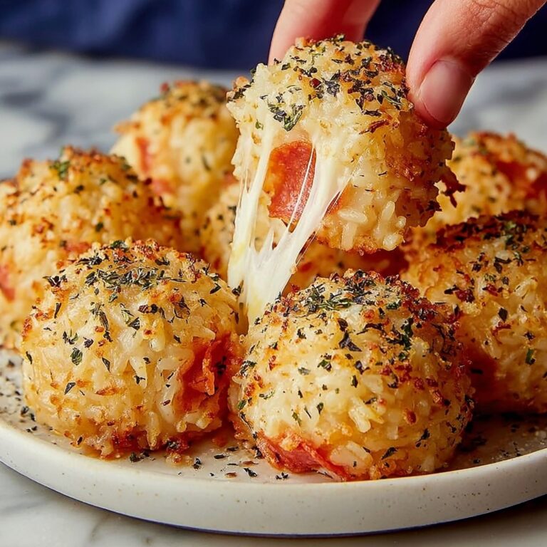 Rice Balls with Cheese and Pepperoni Recipe