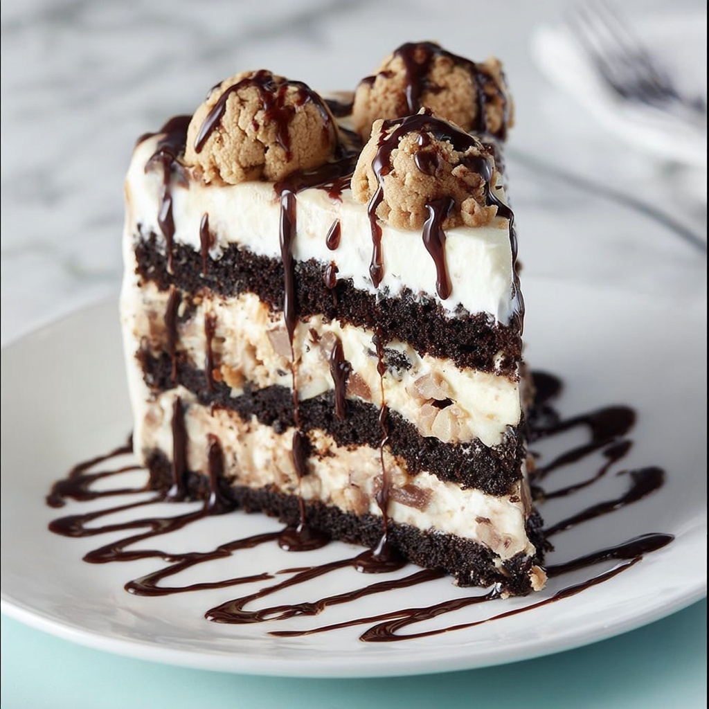 Chocolate Chip Cookie Dough Ice Cream Cake Recipe - Recipe Image