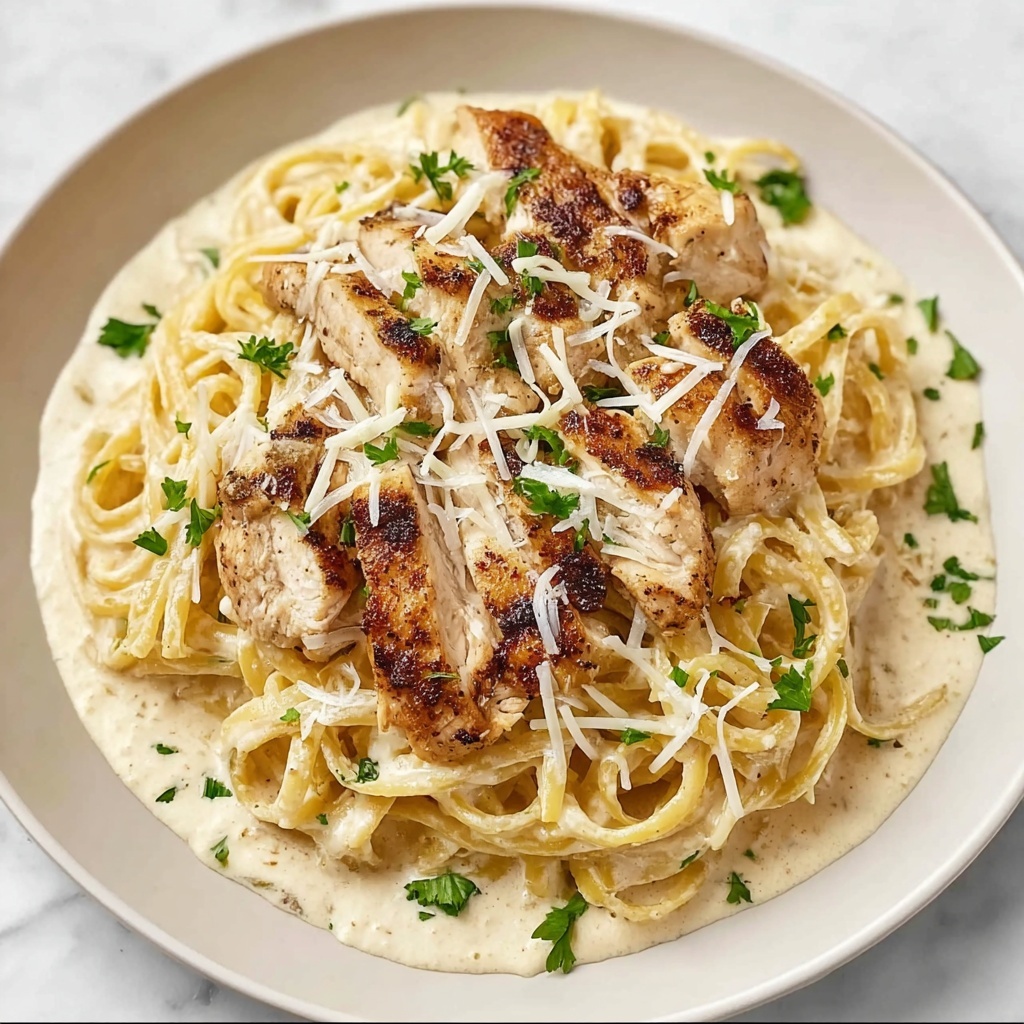 Italian Chicken with Sun-Dried Tomato Cream Sauce over Linguine Recipe - Recipe Image