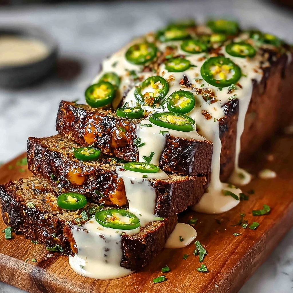 Smoky Jalapeño Popper Meatloaf with Creamy Ranch Drizzle Recipe - Recipe Image