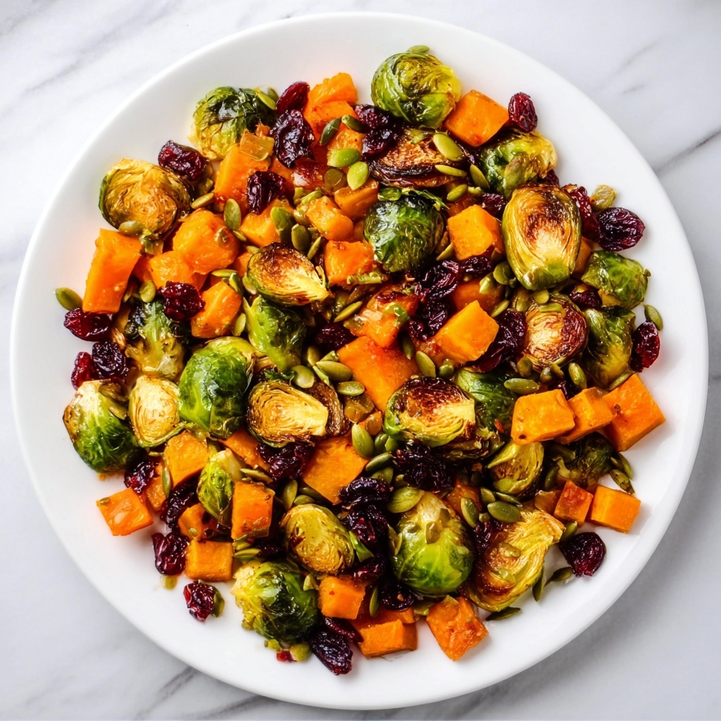 Cranberry-Glazed Roasted Butternut Squash, Brussels Sprouts & Sweet Potato Salad Recipe - Recipe Image