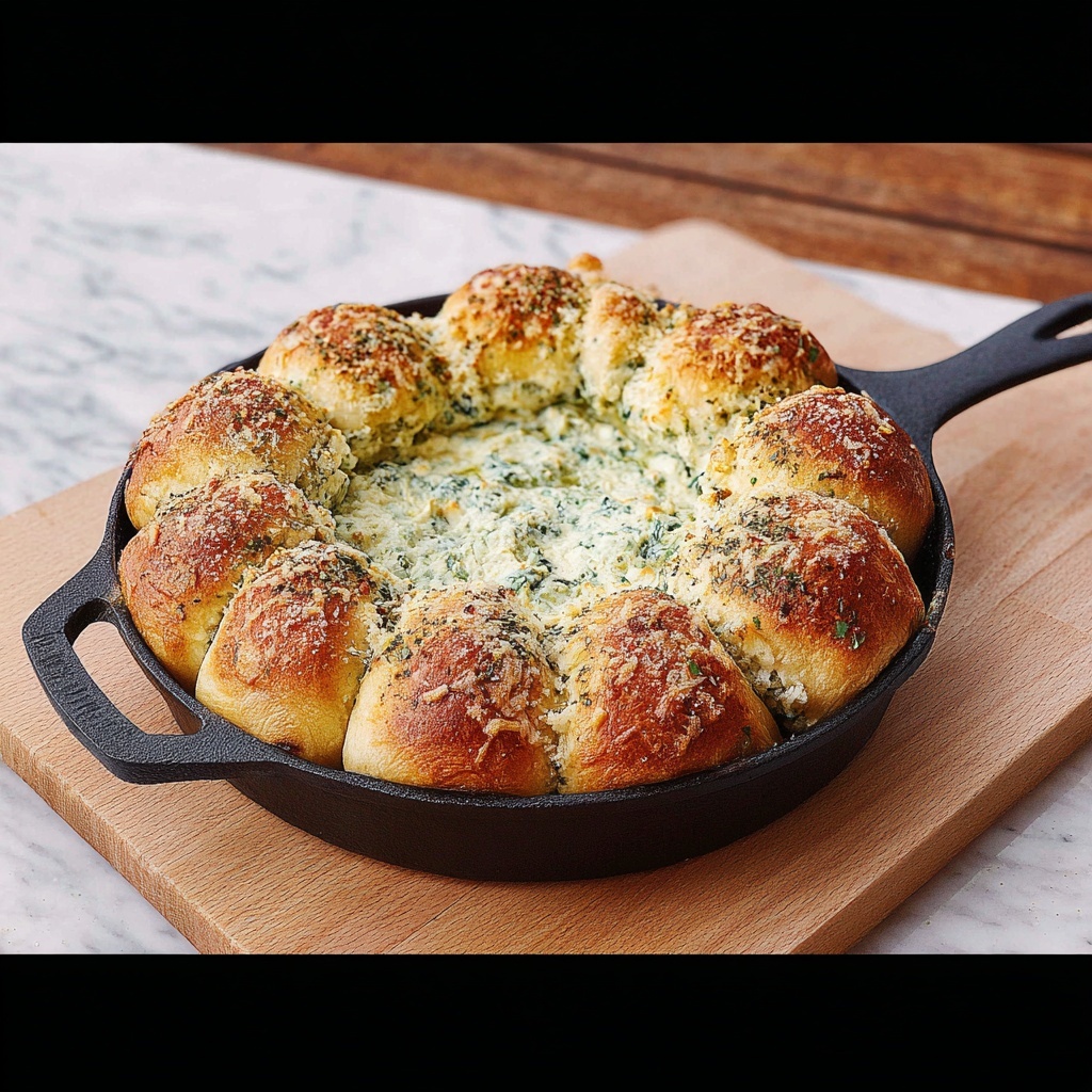 Cheesy Spinach and Artichoke Bread Ring Dip Recipe - Recipe Image