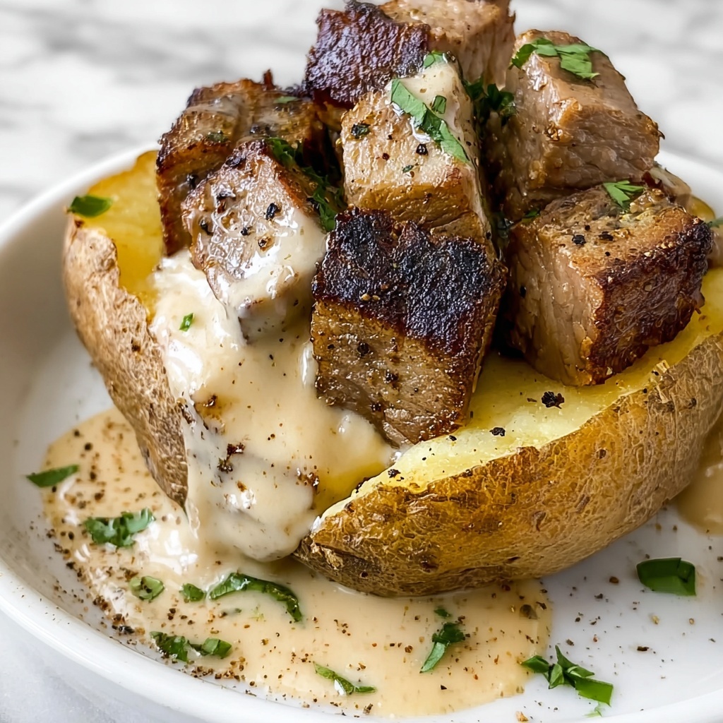 Loaded Baked Potato with Steak Bites Recipe - Recipe Image