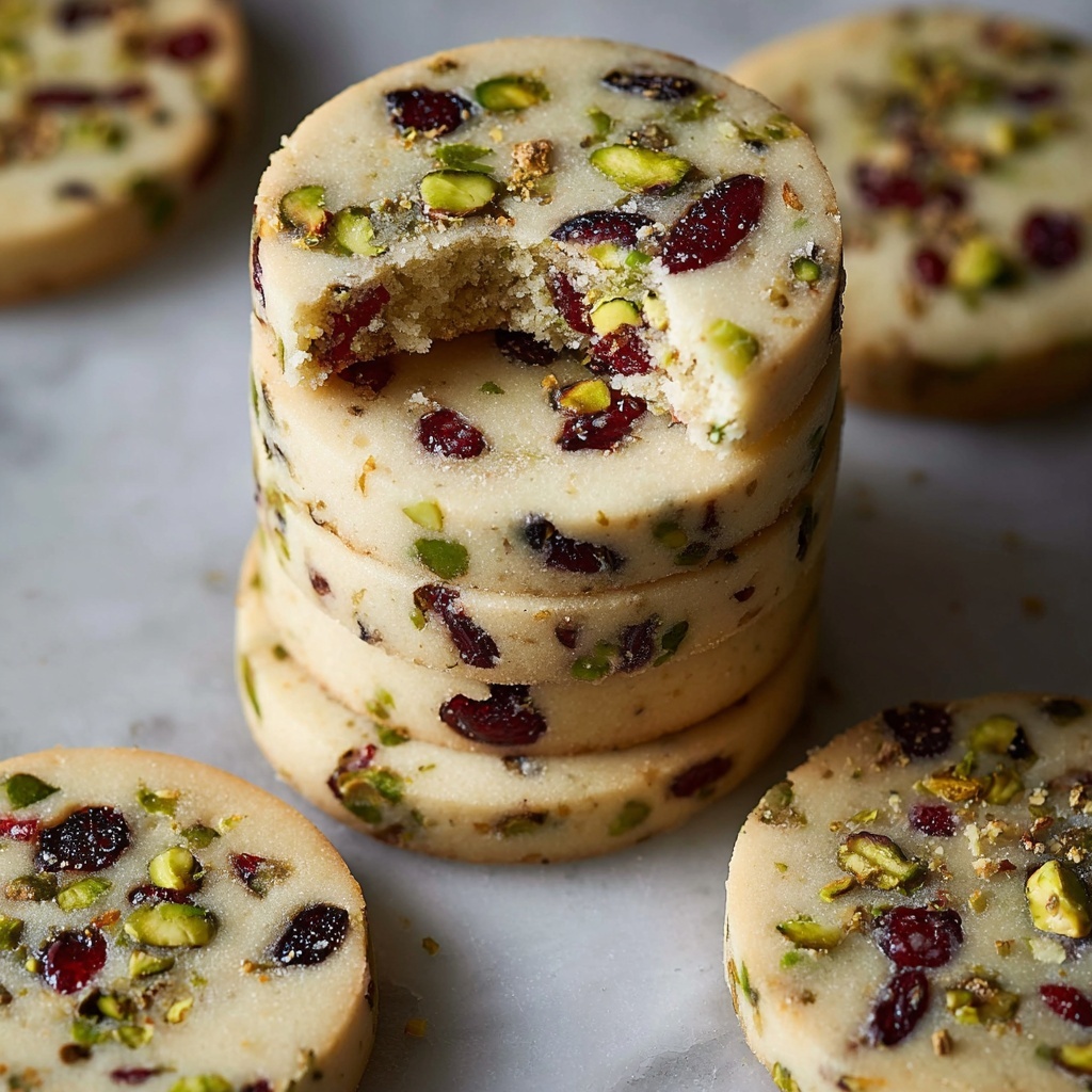 Cranberry Pistachio Shortbread Cookies Recipe - Recipe Image