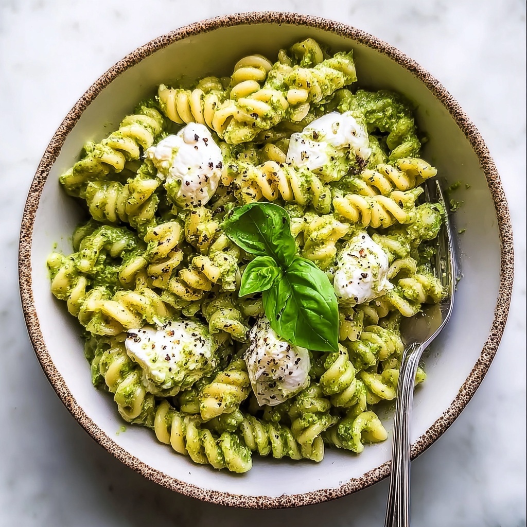 One Pot Melty Burrata Lemon Pesto Pasta Recipe - Recipe Image