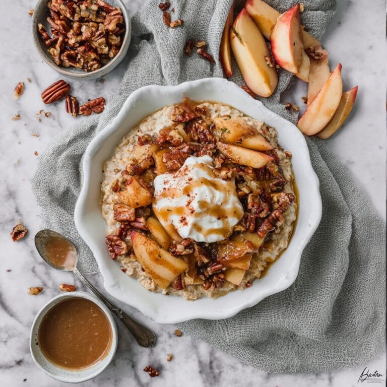 Apple Cinnamon Oatmeal with Caramelized Apples and Pecans Recipe