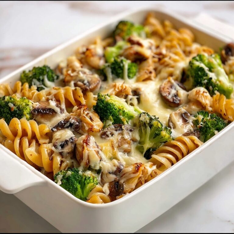 Healthier Broccoli Chicken Casserole with Whole-Wheat Rotini and Cheddar Recipe