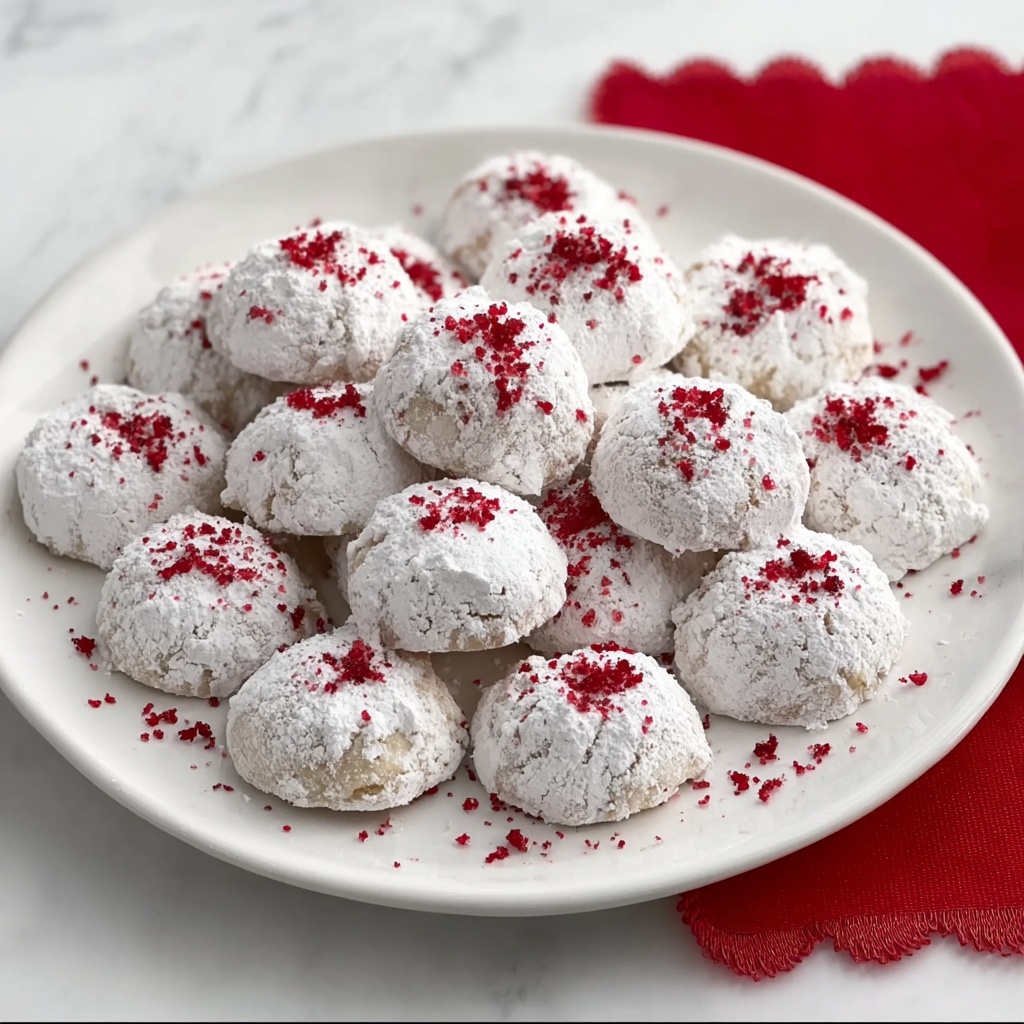Raspberry-Filled Almond Snow Cookies Recipe - Recipe Image