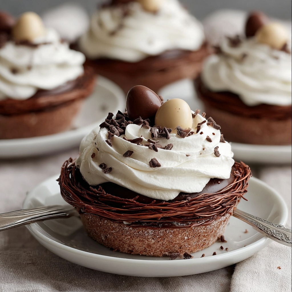 Delightful Chocolate Meringue Easter Nests Recipe - Recipe Image