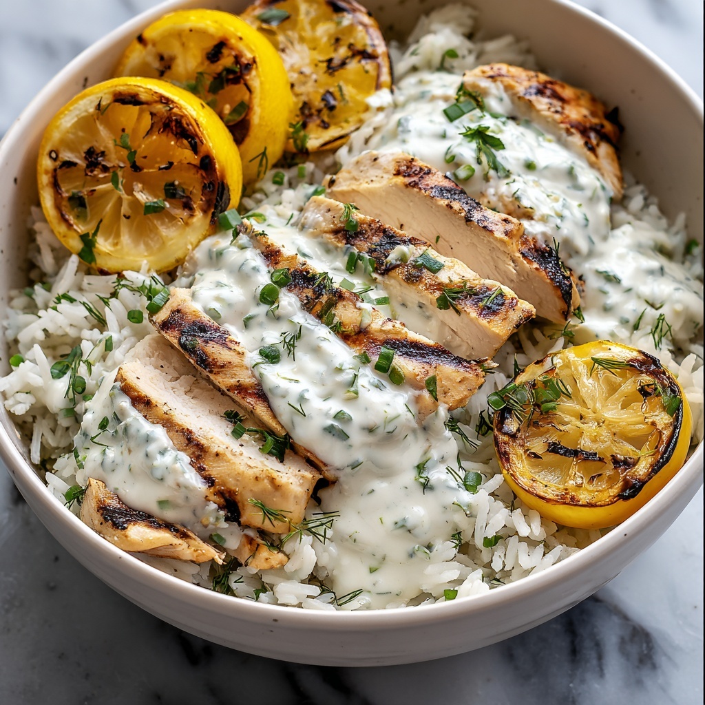 Dump-and-Bake Chicken Tzatziki with Rice Recipe - Recipe Image