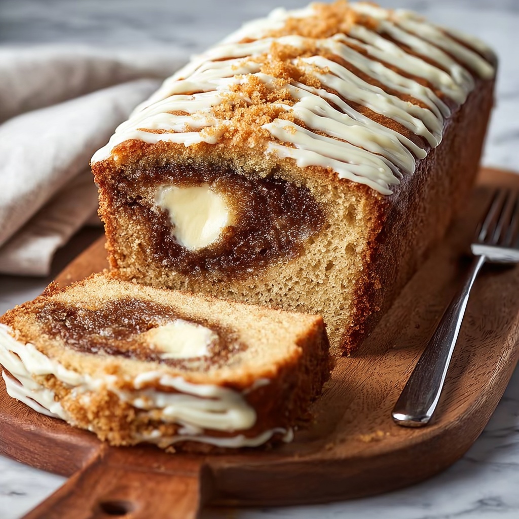 Cinnamon Swirl Cream Cheese Banana Bread Recipe - Recipe Image