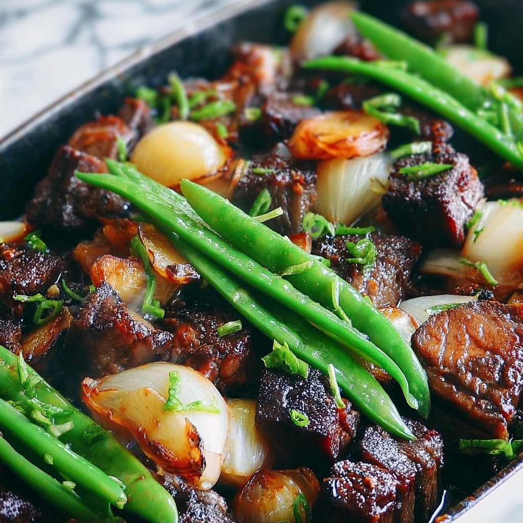 Asian Beef with Mushrooms and Snow Peas Recipe - Recipe Image