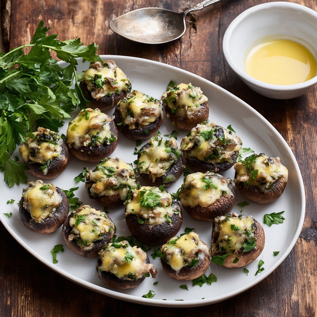 Stuffed Mushrooms with Herbs and Cheese Recipe - Recipe Image