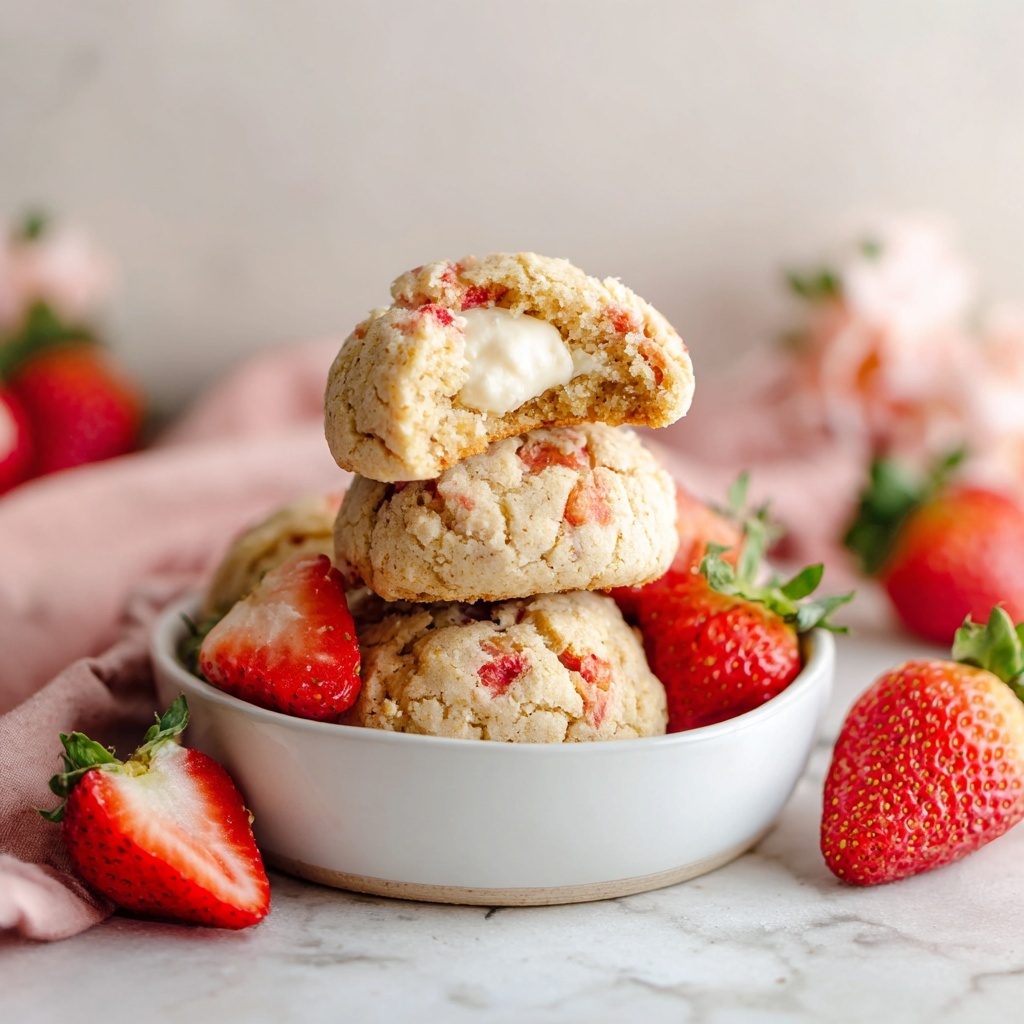 Strawberry Cheesecake Stuffed Cookies Recipe - Recipe Image