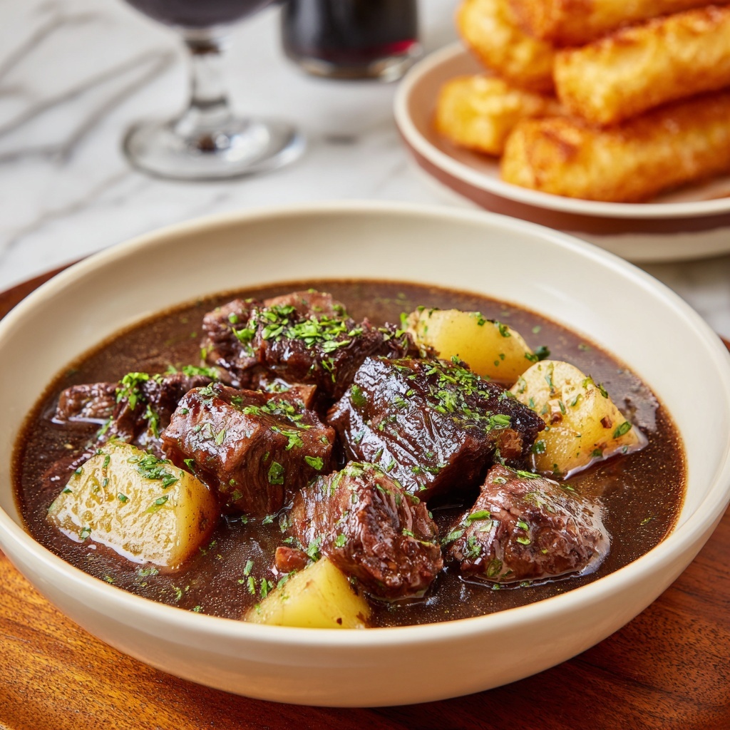 Slow Cooker Steak and Potato Soup Recipe - Recipe Image