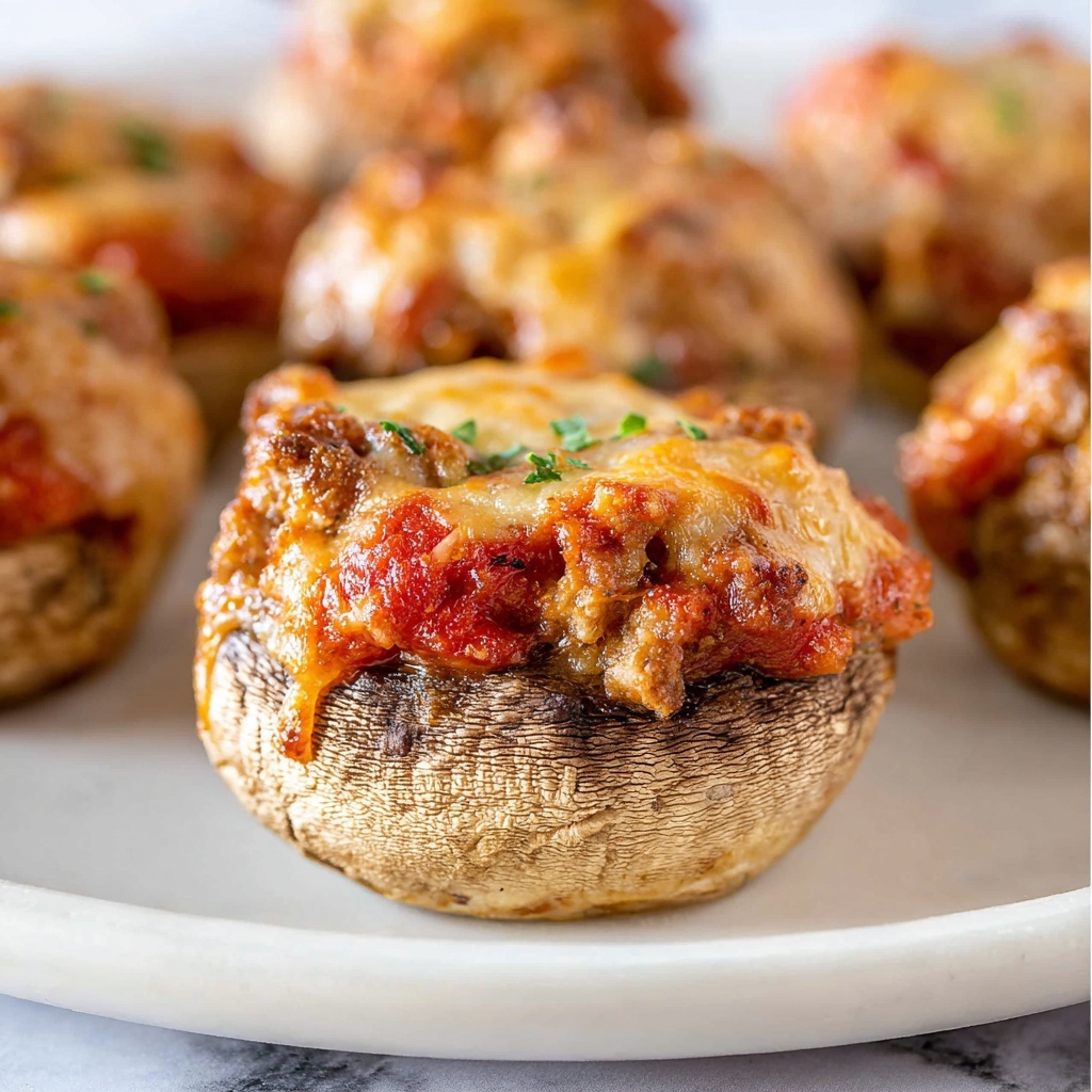 Pizza Stuffed Mushrooms Recipe - Recipe Image