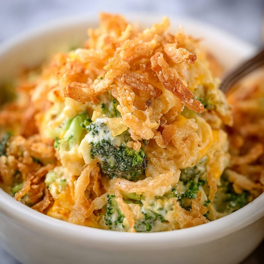 French Onion Broccoli Cheese Casserole Recipe - Recipe Image