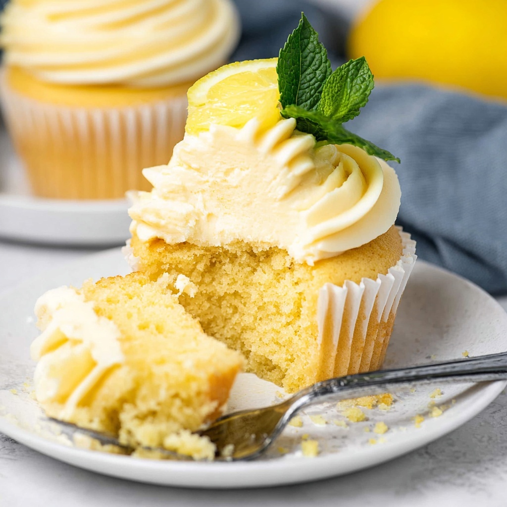 Lemon Cupcakes with Lemon Buttercream Frosting Recipe - Recipe Image