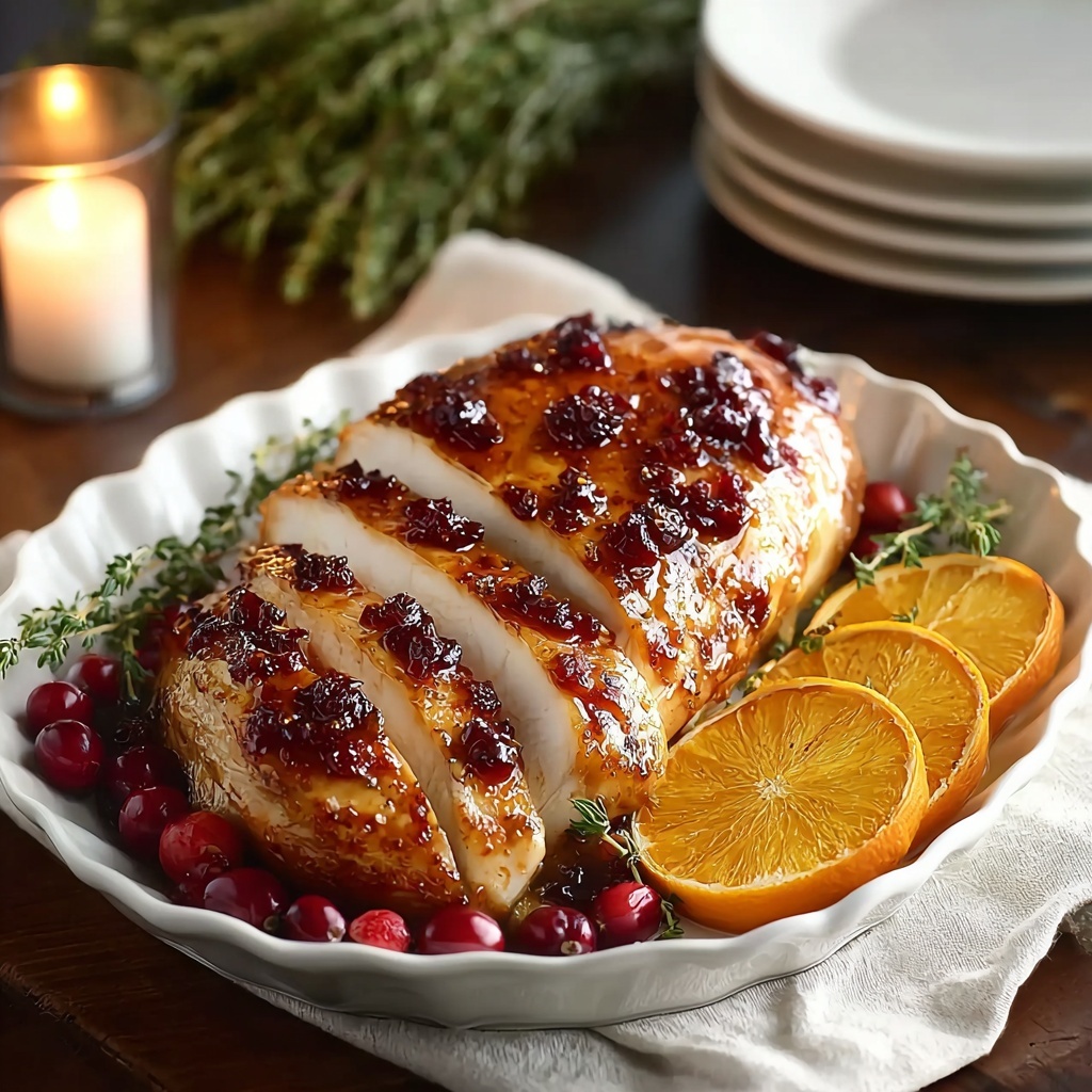 Cranberry Orange Glazed Turkey Breast Recipe - Recipe Image