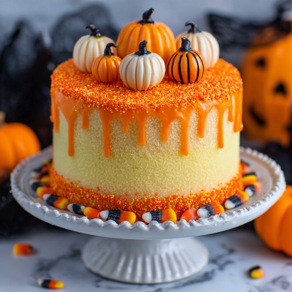 Stenciled Halloween Sprinkle Cake Recipe - Recipe Image