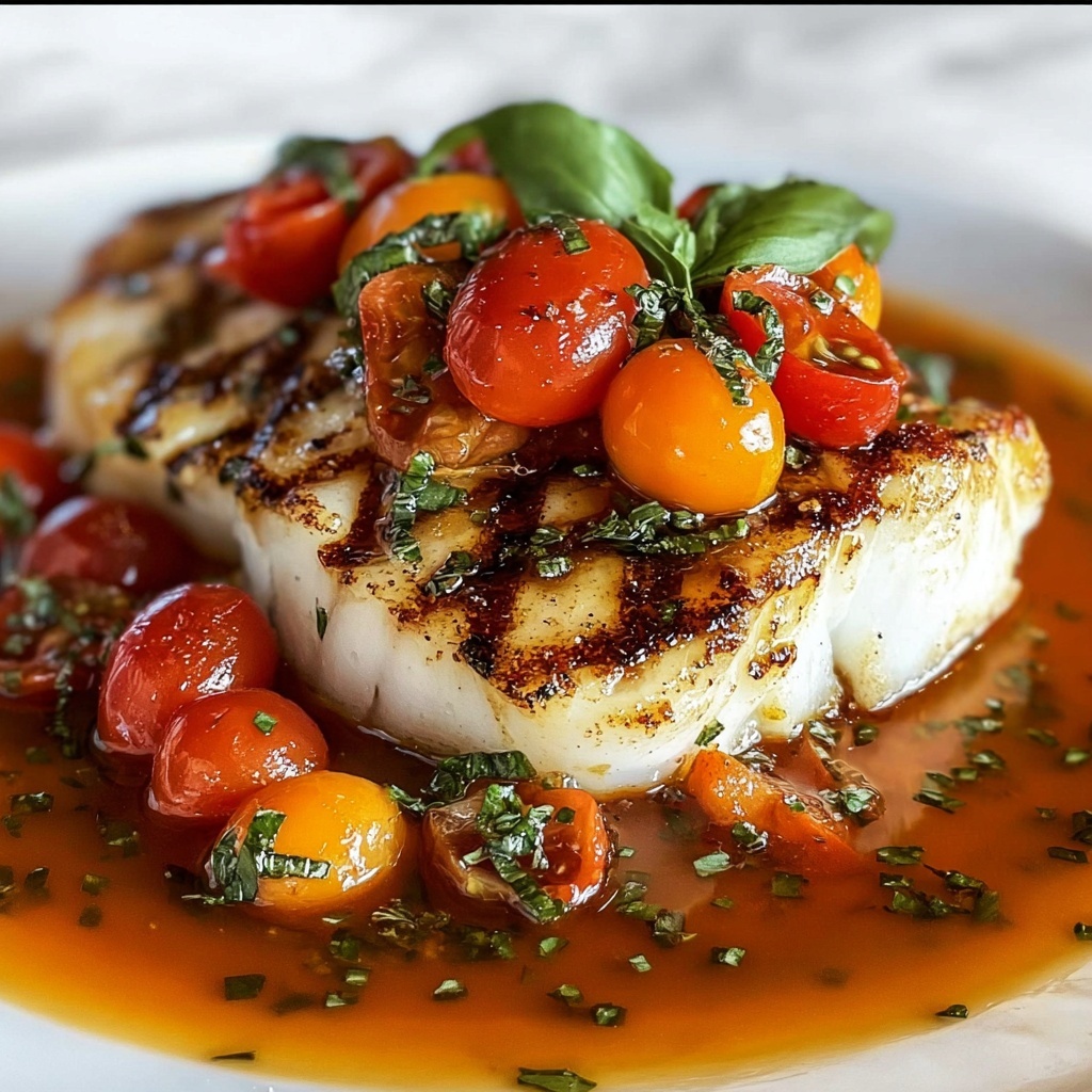 Pan-Seared Mediterranean Cod in Tomato Basil Sauce Recipe - Recipe Image