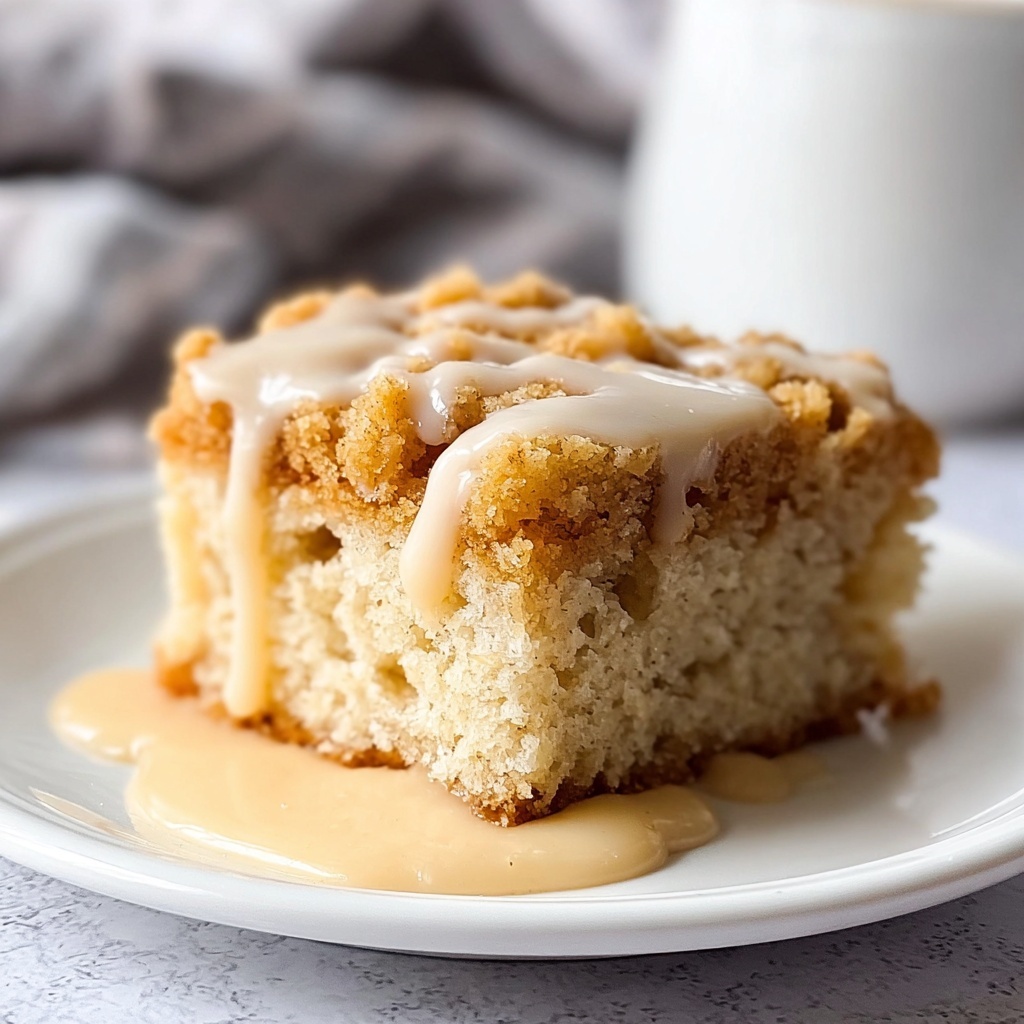 Rhubarb Streusel Cake with Warm Vanilla Sauce Recipe - Recipe Image