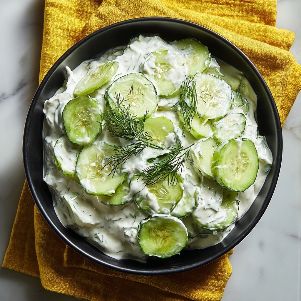 Dad’s Creamy Cucumber Salad Recipe - Recipe Image