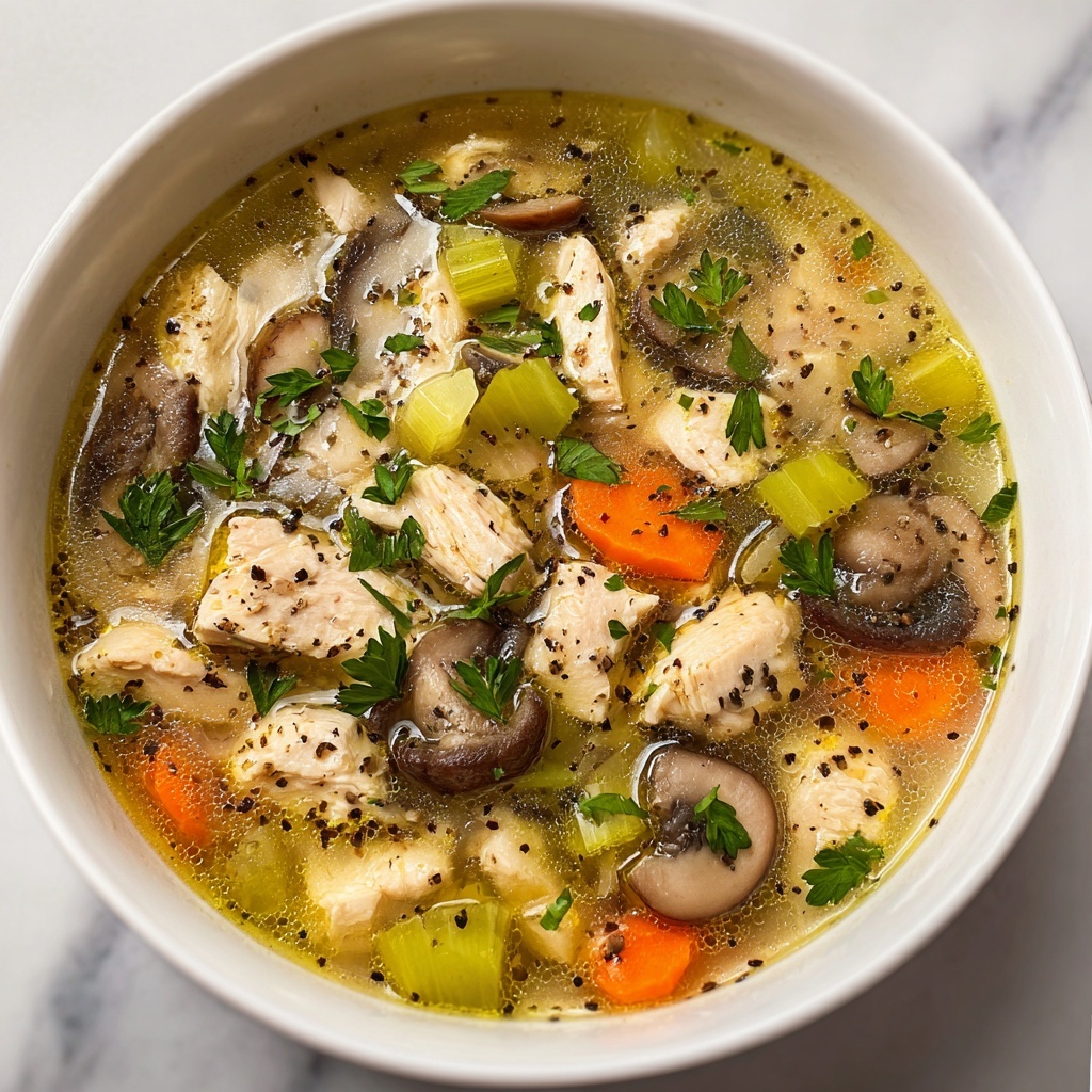 Easy Chicken, Mushroom & Leek Soup Recipe - Recipe Image