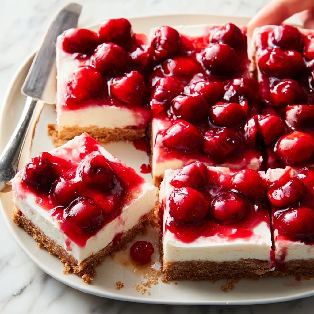 No Bake Cherry Cheesecake Bars Recipe - Recipe Image