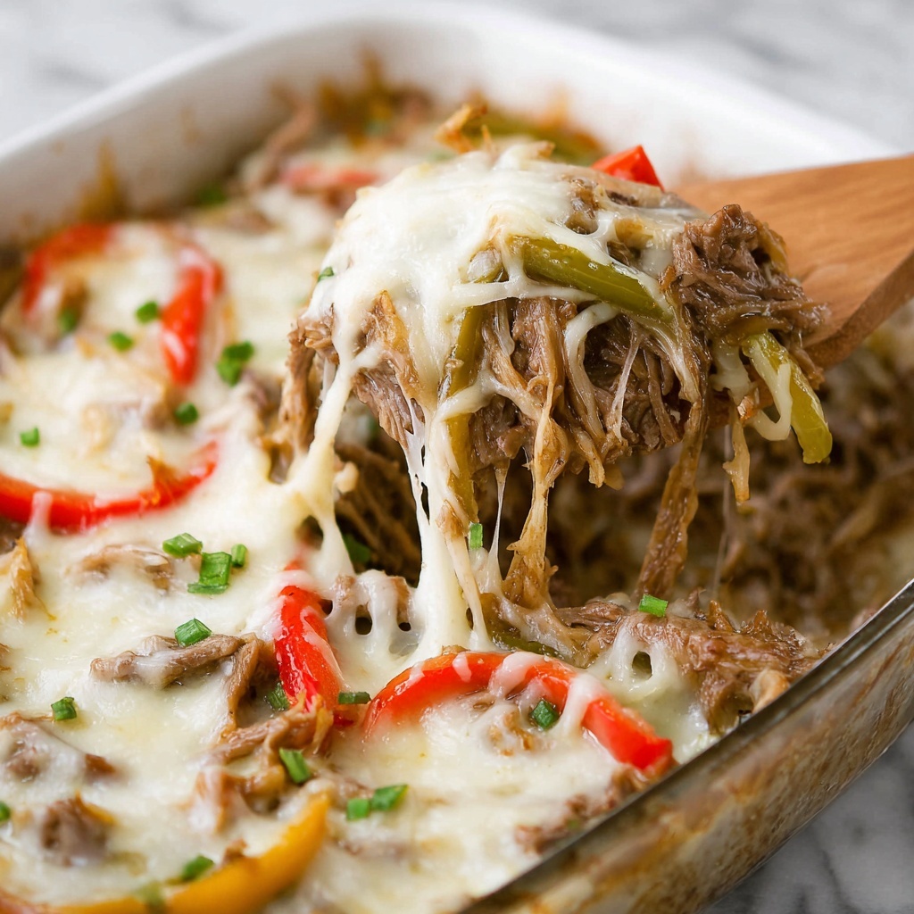 Philly Cheesesteak Casserole Recipe - Recipe Image