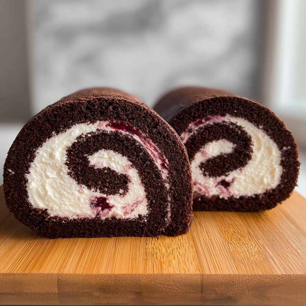 Chocolate Cherry Swiss Roll Recipe - Recipe Image