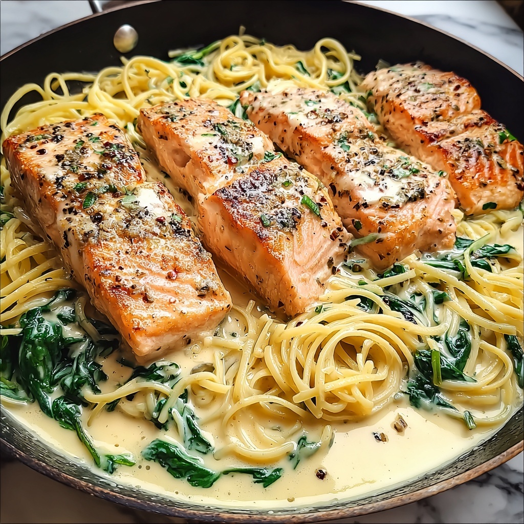 Creamy Salmon Florentine Recipe - Recipe Image