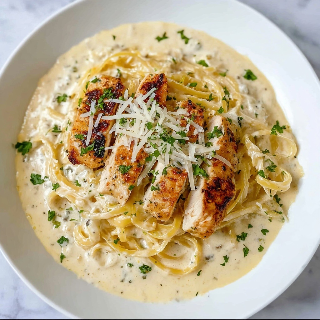 Italian Chicken with Sun-Dried Tomato Cream Sauce over Linguine Recipe - Recipe Image