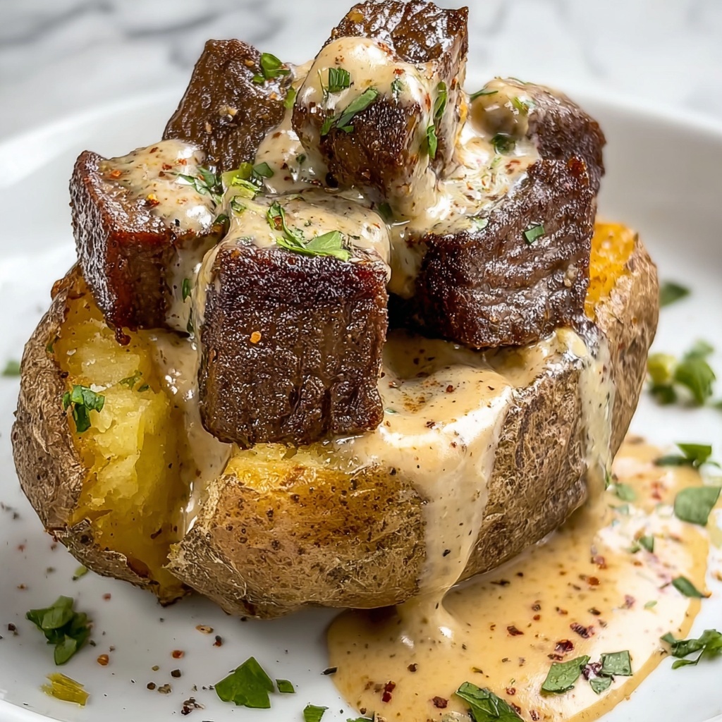 Loaded Baked Potato with Steak Bites Recipe - Recipe Image