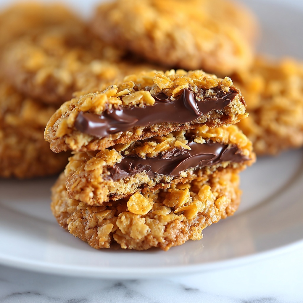 Chocolate Peanut Butter Cornflake Cookies Recipe - Recipe Image