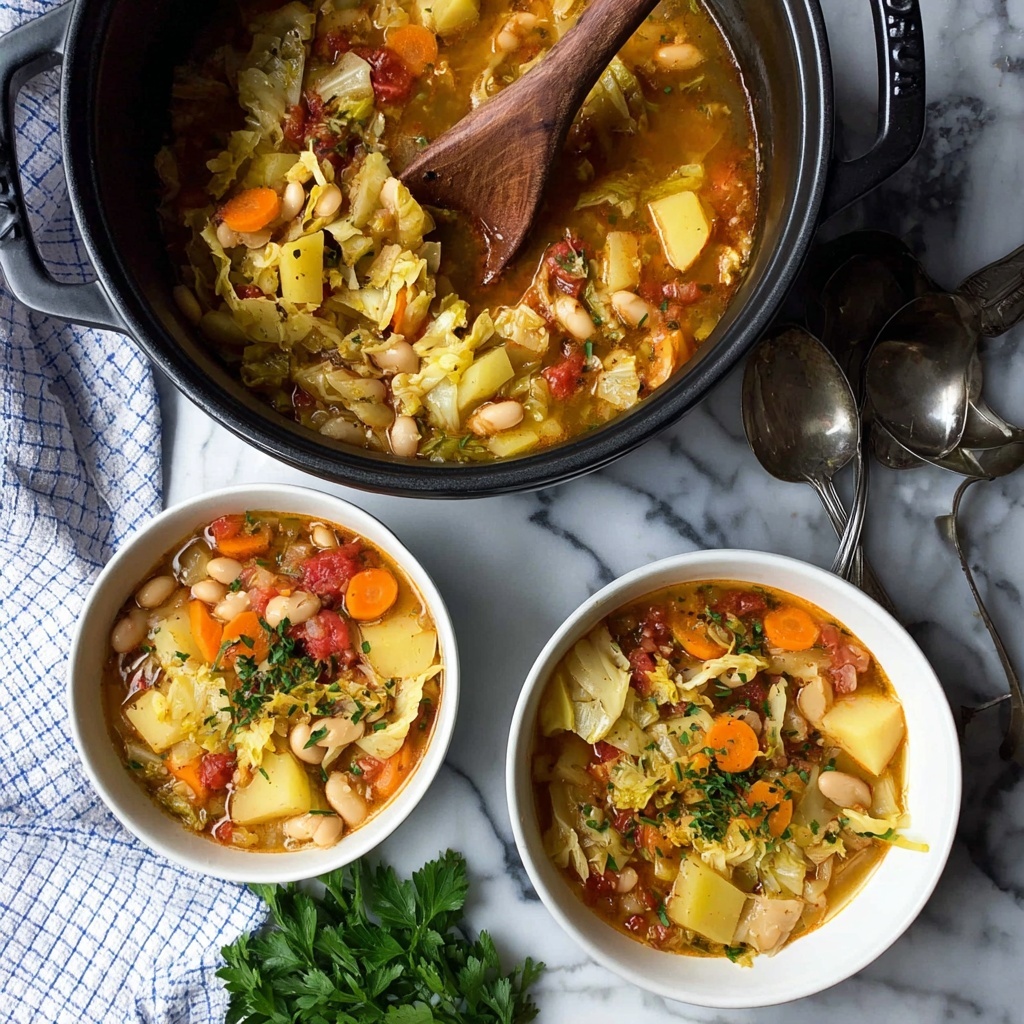 Hearty Cabbage Soup with Tomatoes and White Beans Recipe - Recipe Image