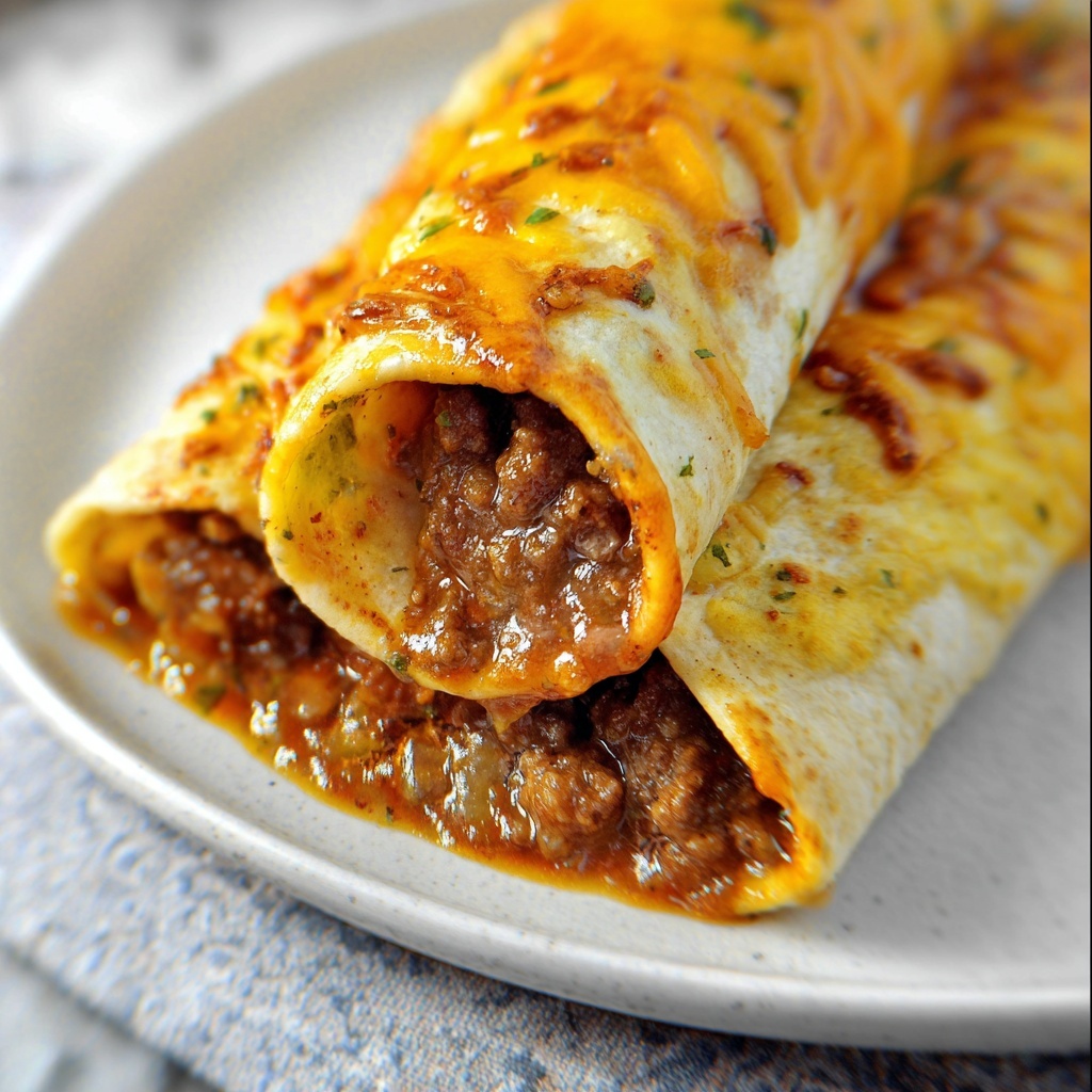 Beef and Cheese Chimichangas Recipe - Recipe Image