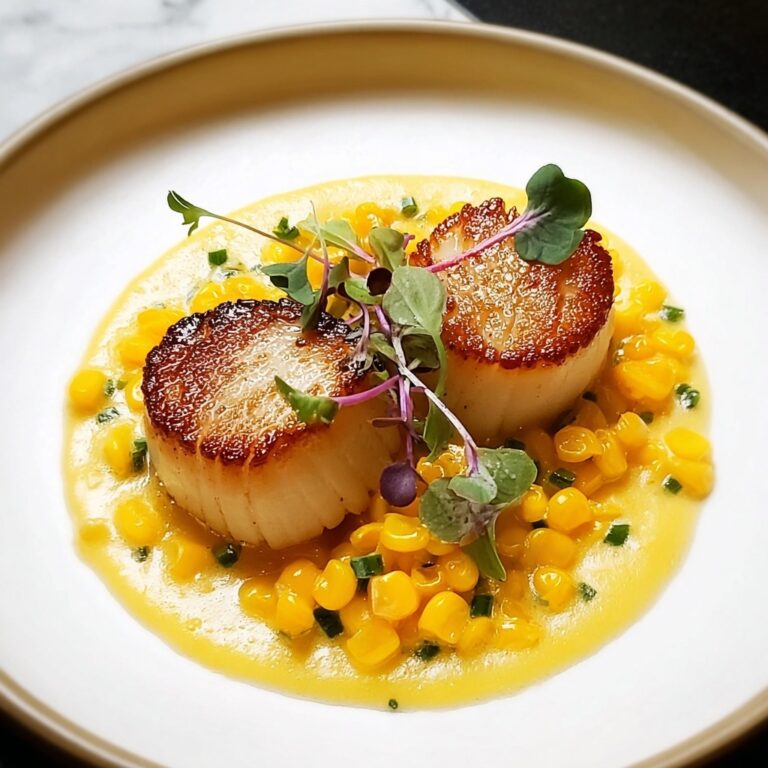 Seared Scallops with Smoky Sweet Corn Purée Recipe