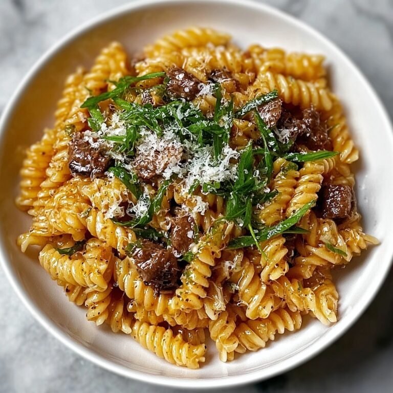 Beef Rotini with Garlic Parmesan Sauce Recipe