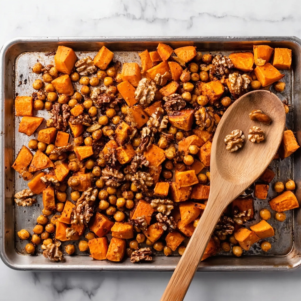 Sweet Potato Salad with Chickpeas, Roasted Walnuts, and Maple Syrup Recipe - Recipe Image