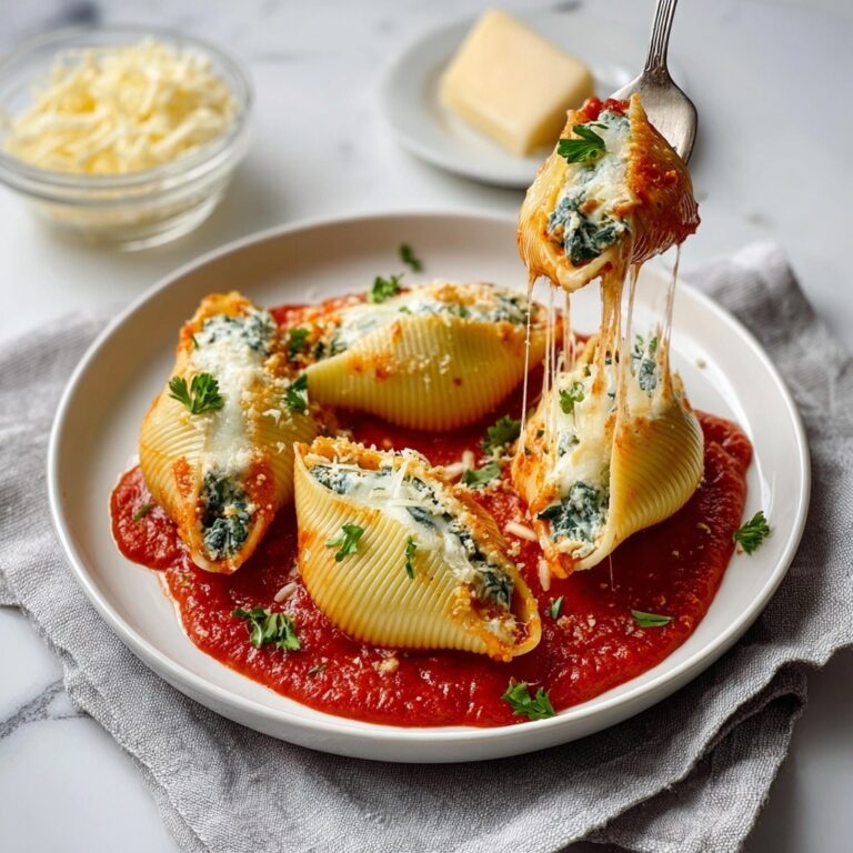 Creamy Spinach and Ricotta Stuffed Shells with Marinara Recipe