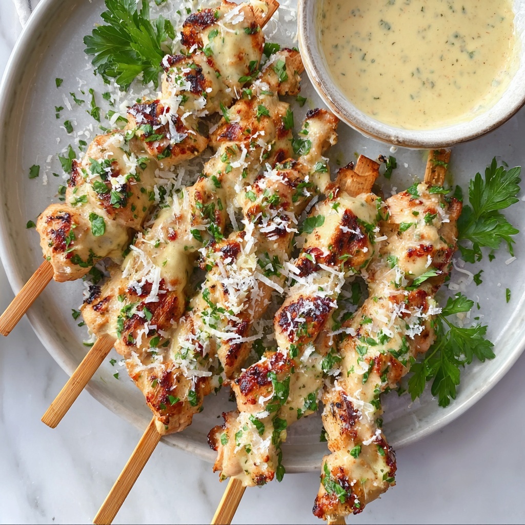 Garlic Parmesan Chicken Skewers Recipe - Recipe Image