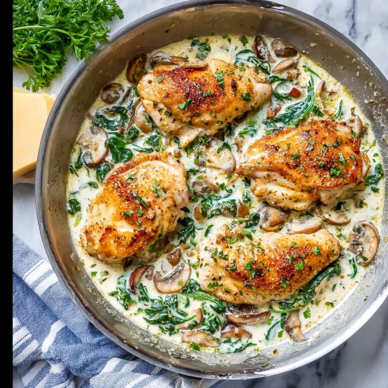 Creamy Spinach Mushroom Chicken Recipe