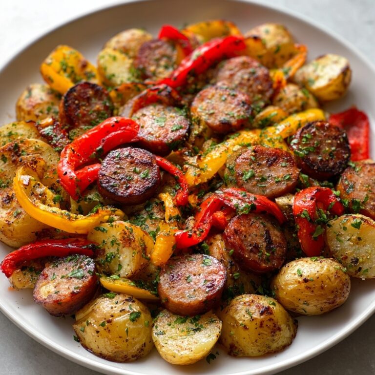 Quick Cajun Sheet Pan Chicken Sausage & Potato Bake Recipe