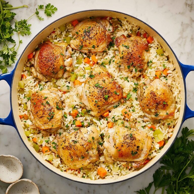 One Pan Chicken and Rice Bake Recipe