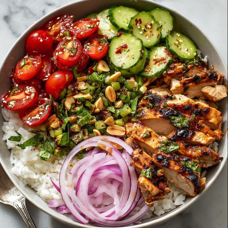 Grilled Chicken Bowl with Lime Rice, Avocado, and Fresh Veggies Recipe