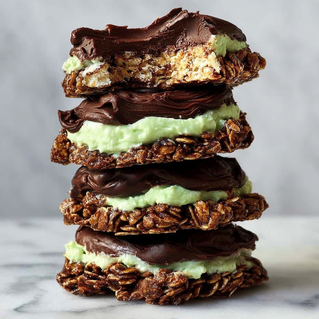 Fudgy Mint Chocolate No-Bake Cookies Recipe - Recipe Image