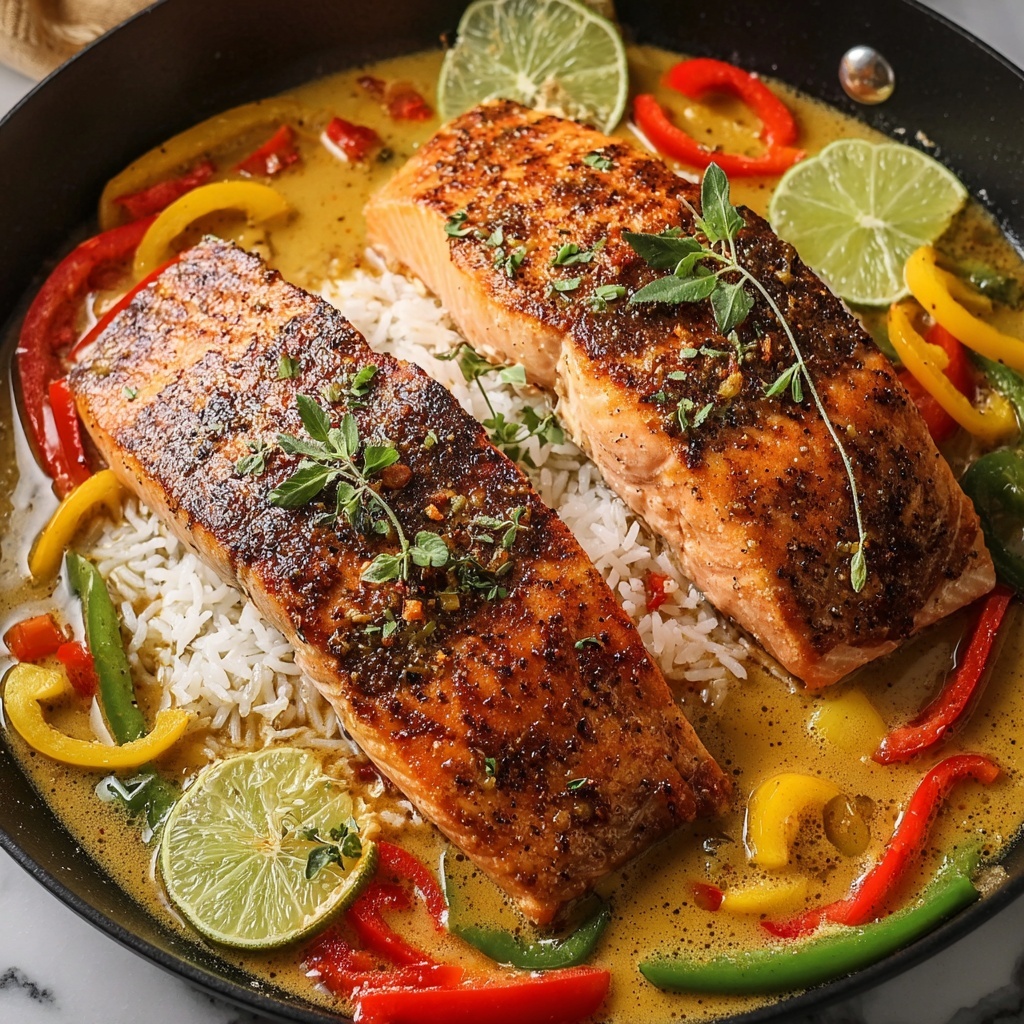 Caribbean Coconut Curry Salmon Recipe - Recipe Image